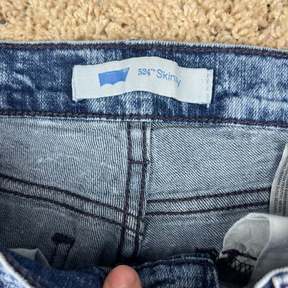 Levi 524 Skinny Womens Jeans Straight Leg Acid Wash Blue 27x32 Red Tab Levi’s - Picture 5 of 8